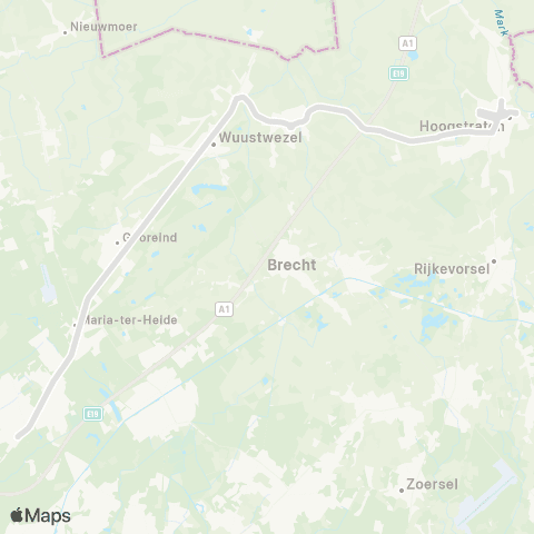 De Lijn Hoogstraten - Wuustwezel - Brasschaat map