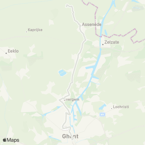 De Lijn Gent Zuid - Evergem - Ertvelde - Assenede - Boekhoute map