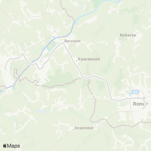 De Lijn Ronse / Renaix-De Klijpe-Kwaremont-Berchem-Ruien-Avelgem map