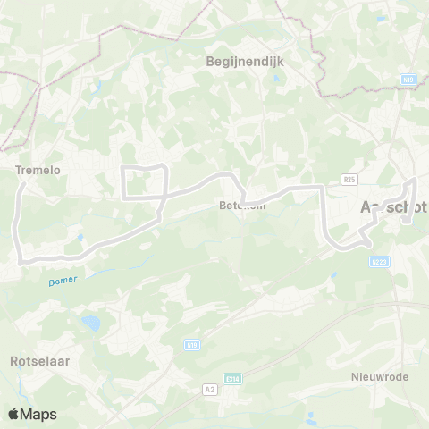 De Lijn Tremelo - Werchter - Aarschot map