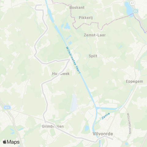 De Lijn Vilvoorde - Grimbergen - Kapelle-op-den-Bos map