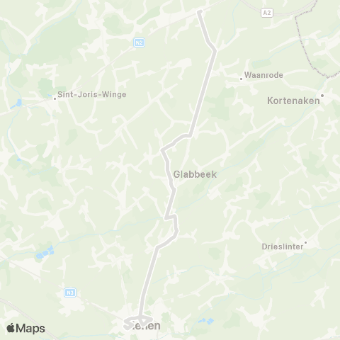 De Lijn Bekkevoort - Kapellen - Bunsbeek - Tienen map