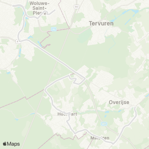 De Lijn Overijse - Hoeilaart - Sint-Pieters-Woluwe map