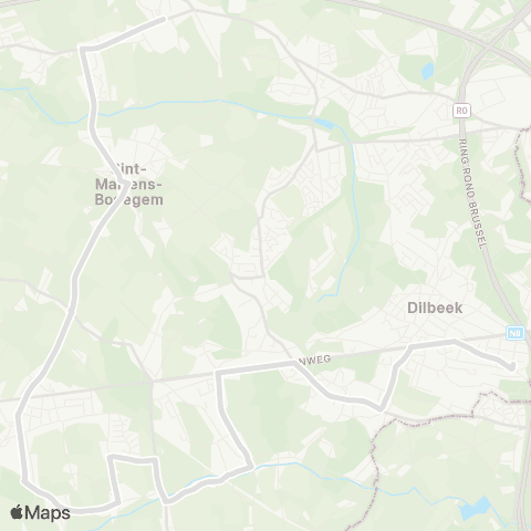 De Lijn Sint-Ulriks-Kapelle - Schepdaal - Dilbeek RC map