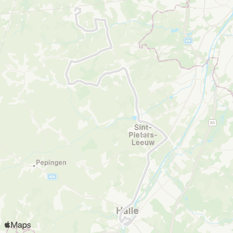 De Lijn Schepdaal - Gaasbeek - Vlezenbeek - Halle map