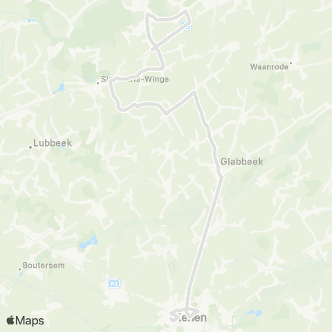 De Lijn Tielt-Winge - Meensel-Kiezegem - Tienen map