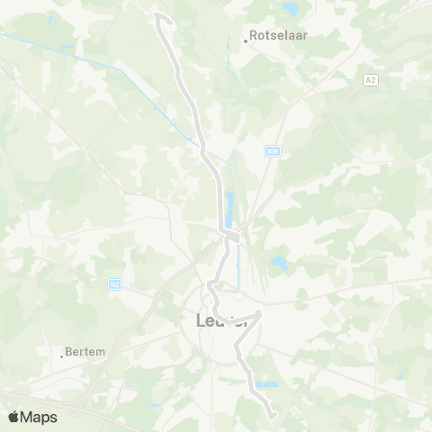 De Lijn Wakkerzeel - Leuven - Heverlee Sint-Albertus map