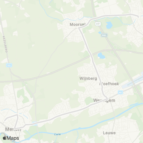 De Lijn Gullegem - Moorsele - Wevelgem - Menen map