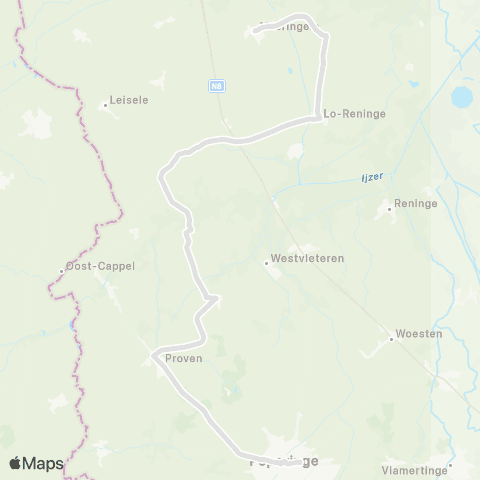 De Lijn Poperinge - Proven - Stavele - Lo - Alveringem map