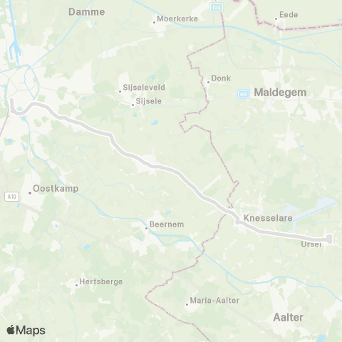 De Lijn Brugge - Oedelem - De Hoorn - Knesselare - Ursel map