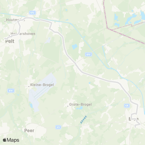 De Lijn Overpelt - Bree map