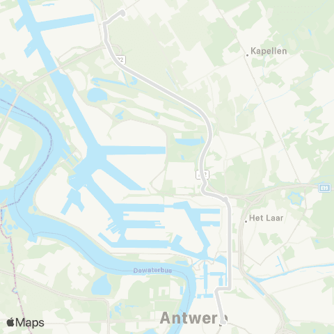 De Lijn Antwerpen Rooseveltplaats - scholen Stabroek via A12 map