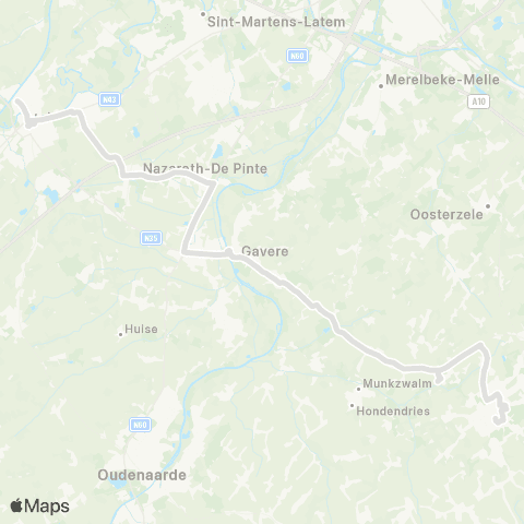 De Lijn Deinze - Nazareth - Gavere - Hundelgem - Zottegem map