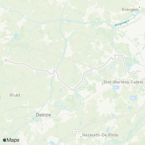 De Lijn Gent Sint-Pieters - Drongen - Leerne - Nevele-Lotenhulle map