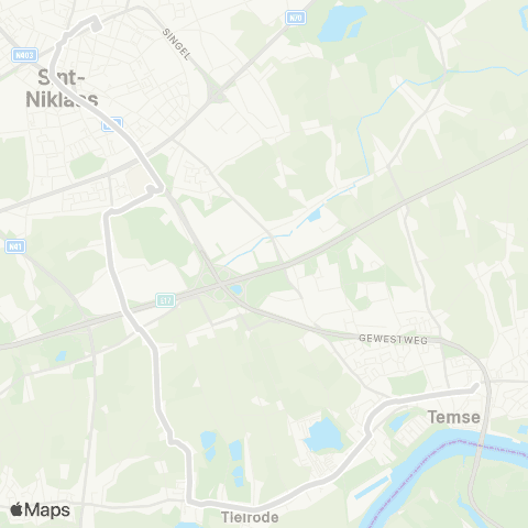 De Lijn Sint-Niklaas - Tielrode - Temse map