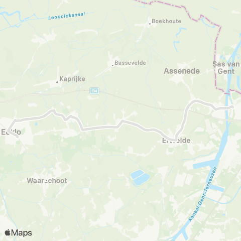 De Lijn Eeklo - Lembeke - Oosteeklo - Ertvelde - Stoepe - Zelzate map