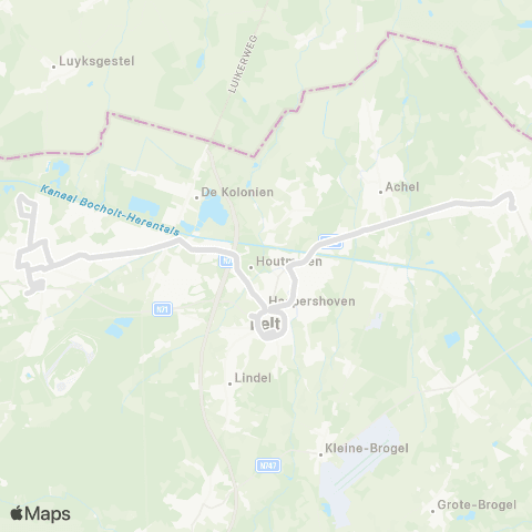 De Lijn Hamont - Lommel map