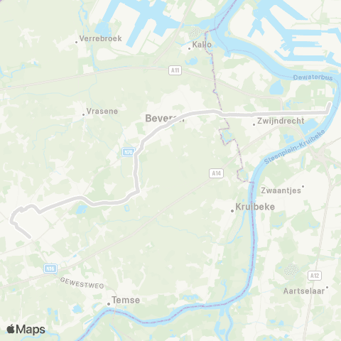 De Lijn Antwerpen L.O. - Beveren - Westakkers - Sint-Niklaas map