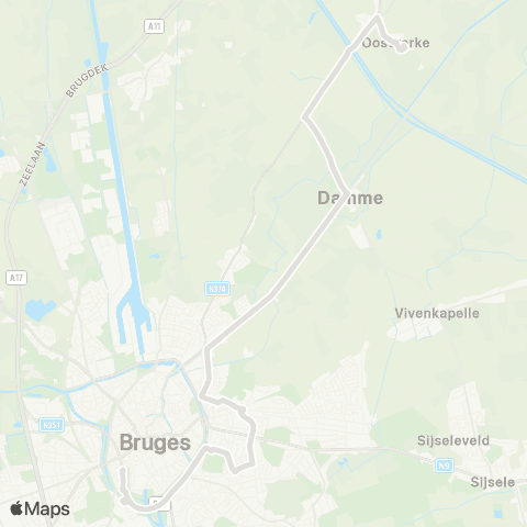 De Lijn Brugge - Assebroek - Sint-Kruis - Damme - Oostkerke map