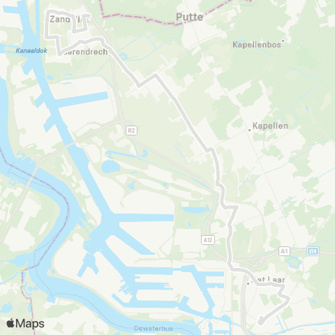 De Lijn Zandvliet - Stabroek - scholen Merksem map