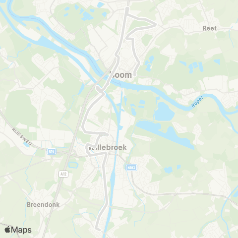 De Lijn Boom - Willebroek - Tisselt map