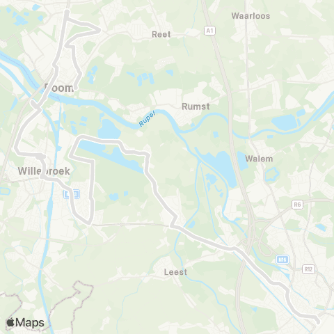 De Lijn Boom - Willebroek - Heindonk - Mechelen map
