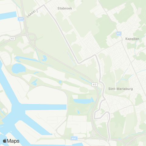 De Lijn Antwerpen P+R Luchtbal - scholen Stabroek map