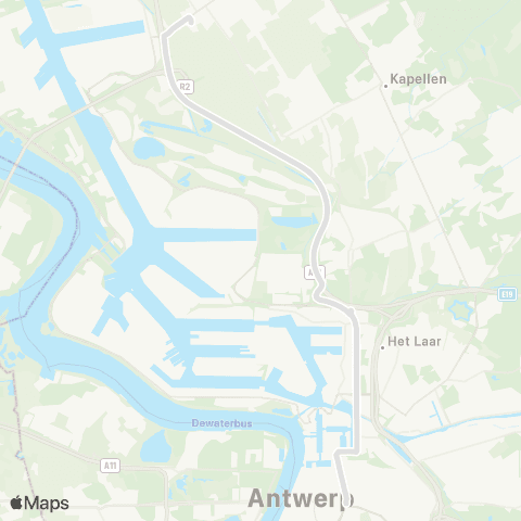 De Lijn Antwerpen Rooseveltplaats - scholen Stabroek via A12 map