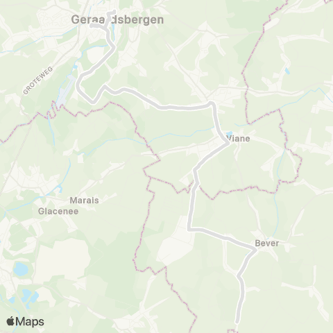 De Lijn Geraardsbergen - Moerbeke - Viane - Akrenbos - Bever / Biévène map