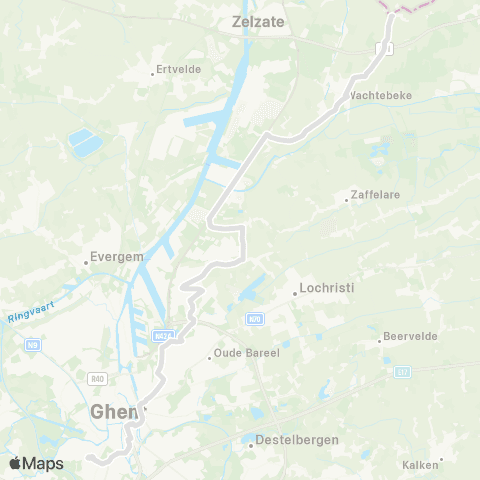 De Lijn Gent Sint-Pieters - Oostakker Edugo - Wachtebeke - Overslag map