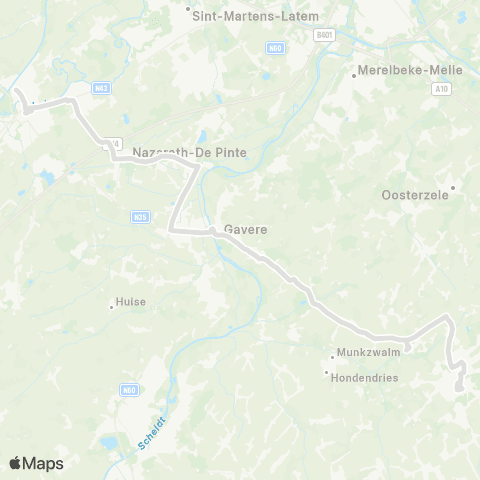 De Lijn Deinze - Nazareth - Gavere - Hundelgem - Zottegem map