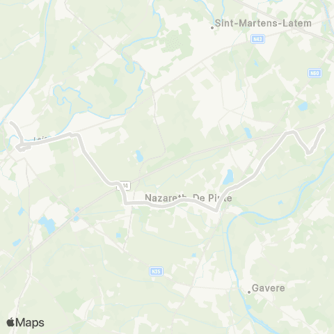 De Lijn Deinze - Nazareth - Zevergem Pont-Noord map