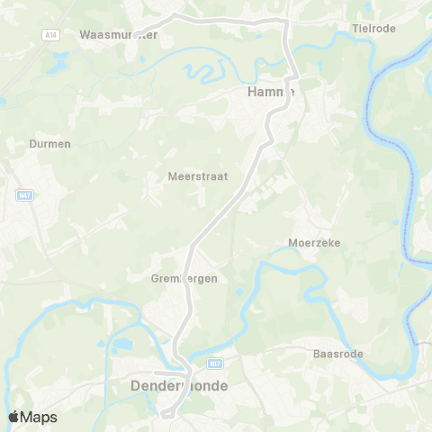 De Lijn Dendermonde - Hamme - Waasmunster map