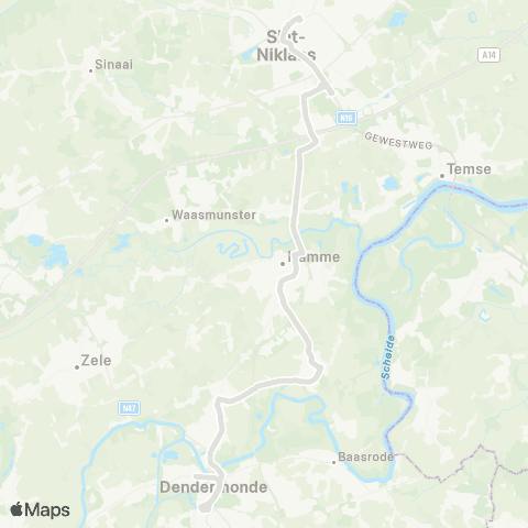 De Lijn Dendermonde - Moerzeke - Hamme - Sint-Niklaas map