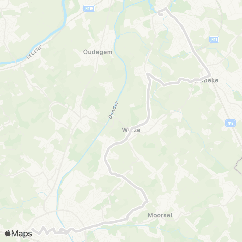 De Lijn Aalst - Wieze - Denderbelle - Dendermonde map