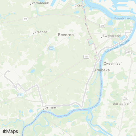 De Lijn Sint-Niklaas - Temse Eigenlo - Rupelmonde - Antwerpen L.O. map