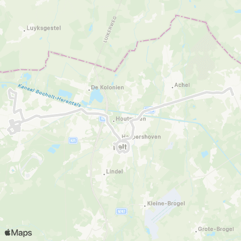 De Lijn Hamont - Lommel map