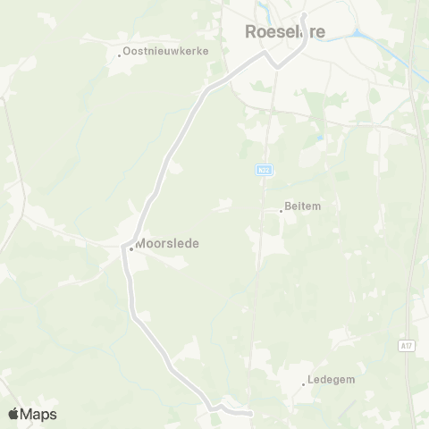 De Lijn Dadizele - Moorslede - Roeselare map