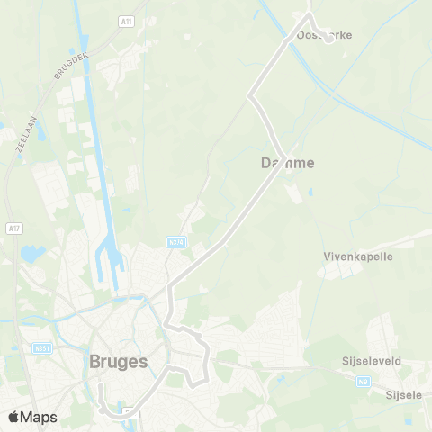 De Lijn Brugge - Assebroek - Sint-Kruis - Damme - Oostkerke map