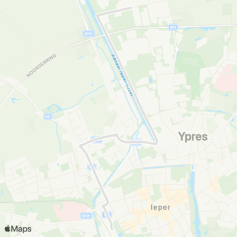 De Lijn Ieper - Langemark - Westrozebeke map