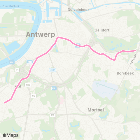 De Lijn Astrid - P+R Wommelgem map