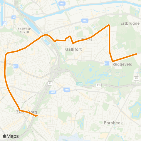 De Lijn Regatta - Berchem Station map