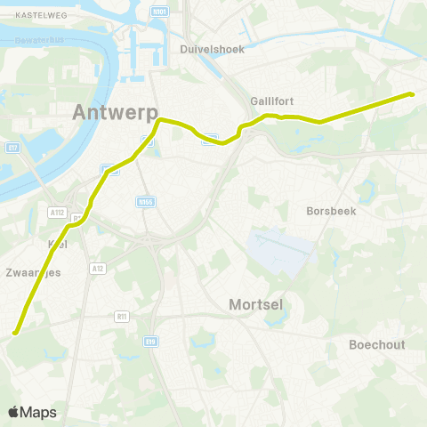 De Lijn P+R Schoonselhof - Wijnegem map