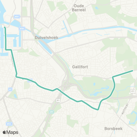 De Lijn Havenhuis - Muggenberg map