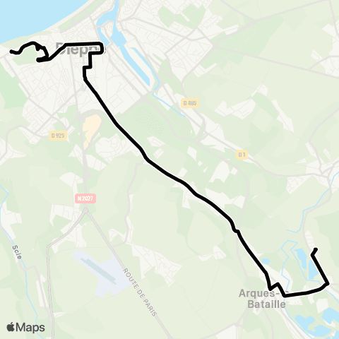 Deepmob Arques-la-Bataille <> Dieppe map