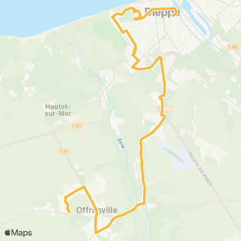 Deepmob Offranville <> Dieppe map