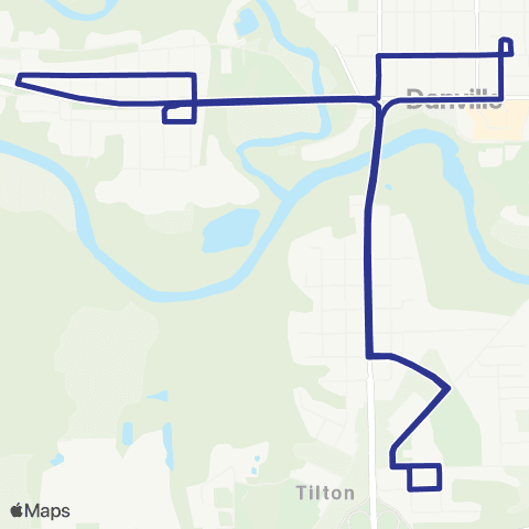 Danville Mass Transit District Heights-South Danville map