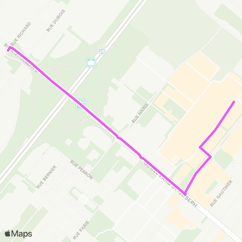 Ville de Drummondville Prom. Drummondville / G100 / R300 - Boul. St-Joseph O. / Pl. Bonneville / G110 map