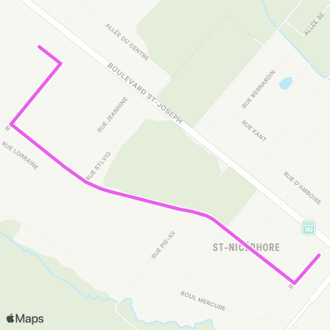 Ville de Drummondville Pl. Charpentier / N800 / M600 - Boul. Allard / Montmigny / N805 map