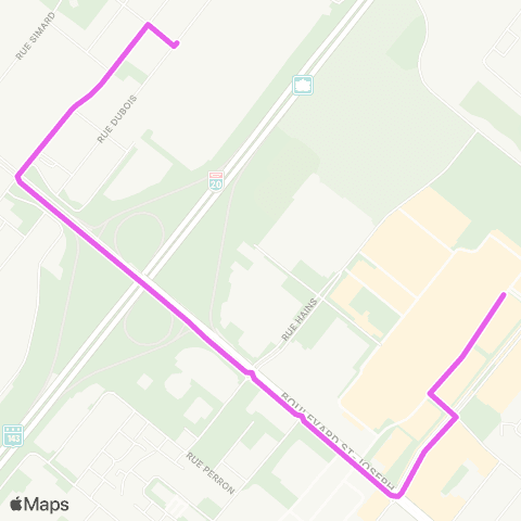 Ville de Drummondville Dubois / Nadia / G150 - Prom. Drummondville / G100 / R300 map